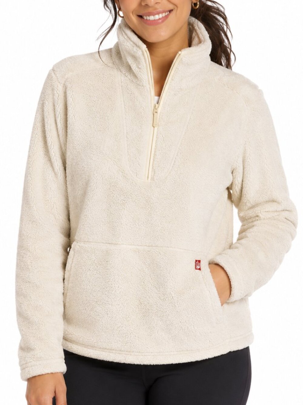 The North Face Womens Osito Quarter Zip Fleece Pullover Jacket White Small - Picture 11 of 11